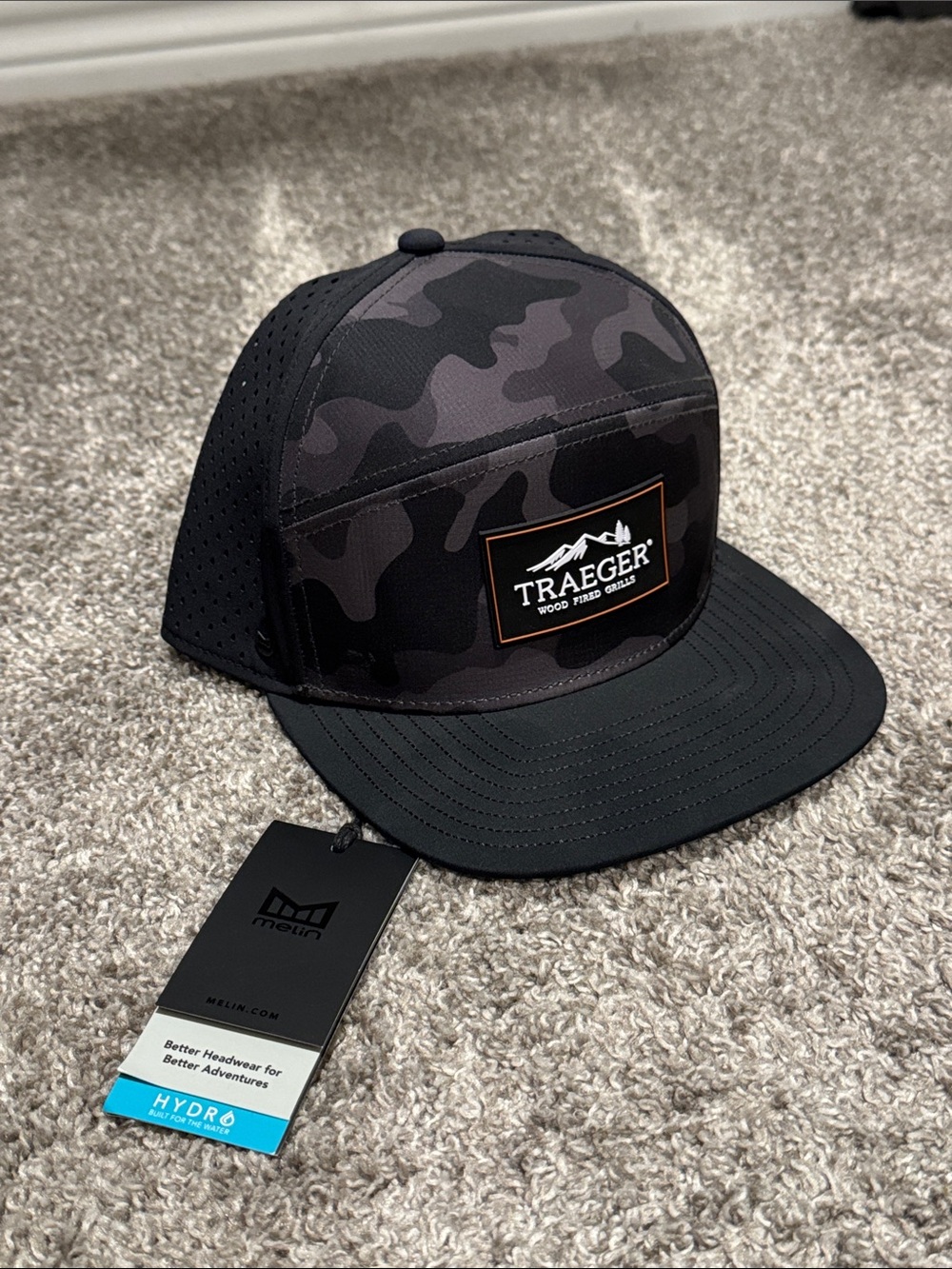 RARE! NWT! Traeger x Melin Black Camo Trucker Hat